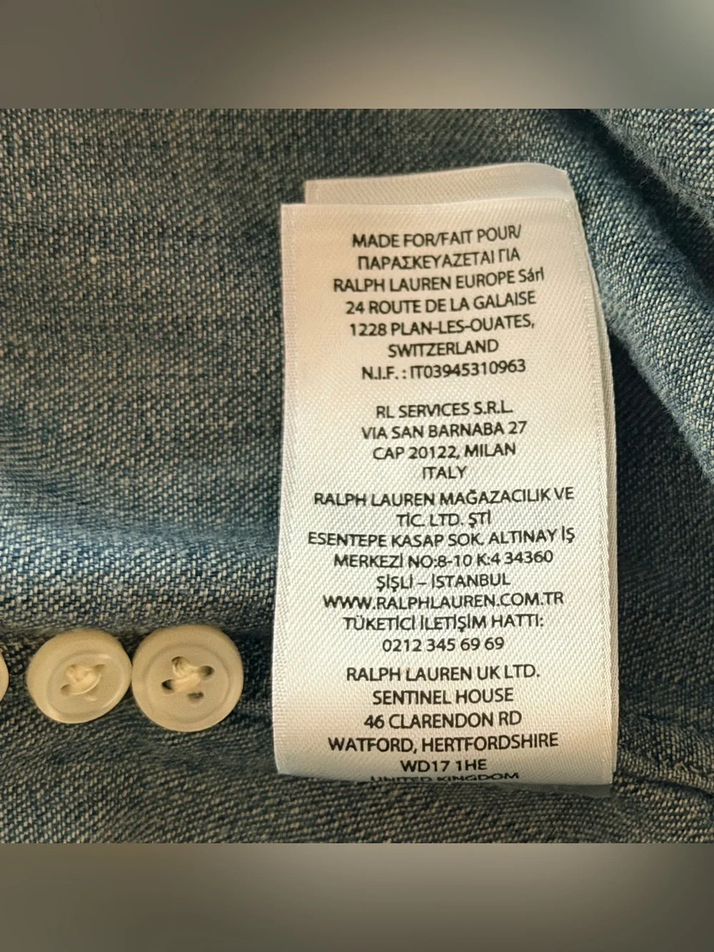 Polo Ralph Lauren Men’s Size XXL Denim Button-Down Shirt